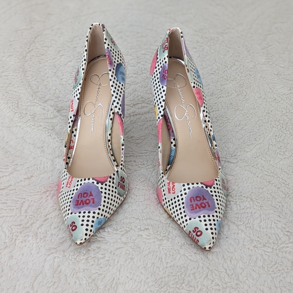 Valentine's White and Pink High Heel Pumps